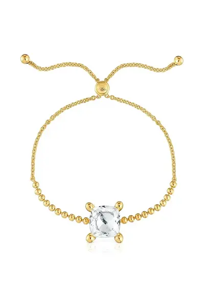 Pozlacený stříbrný náramek Tous Color White