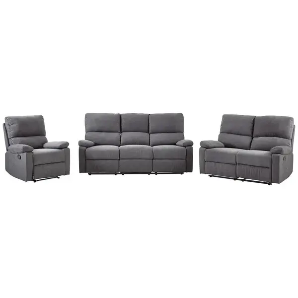 Livetastic SEDACÍ SOUPRAVA 3+2+1, textil, tmavě šedá