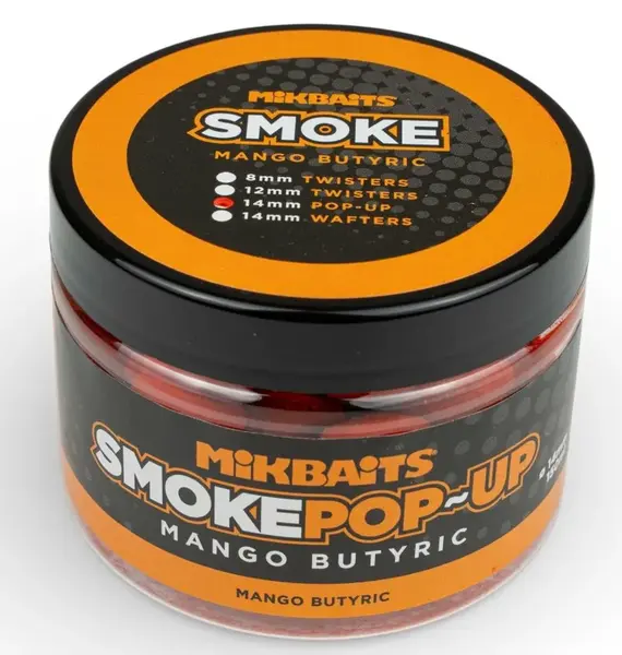 Mikbaits plávajúce boilie smoke pop-up 14 mm 150 ml - mango butyric