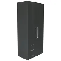 Xora ŠATNÍ SKŘÍŇ S OTOČNÝMI DVEŘMI, vysoce lesklá antracitová, antracitová, 98/218,6/59,4 cm