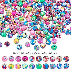 200Pcs 20 Colors Handmade Polymer Clay Beads