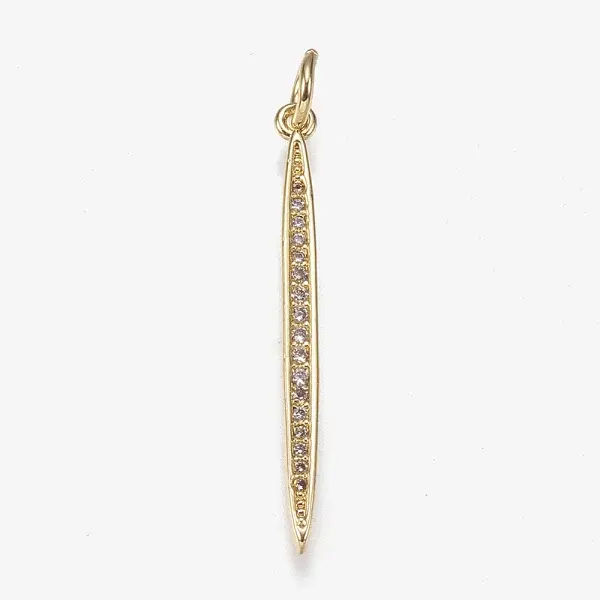 Brass Micro Pave Cubic Zirconia Pendants