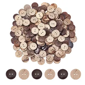200Pcs 2-Hole Coconut Buttons