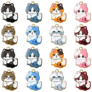 40Pcs 8 Style Alloy Enamel Pendants