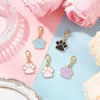 Alloy Enamel Dog Paw Print Pendant Decorations