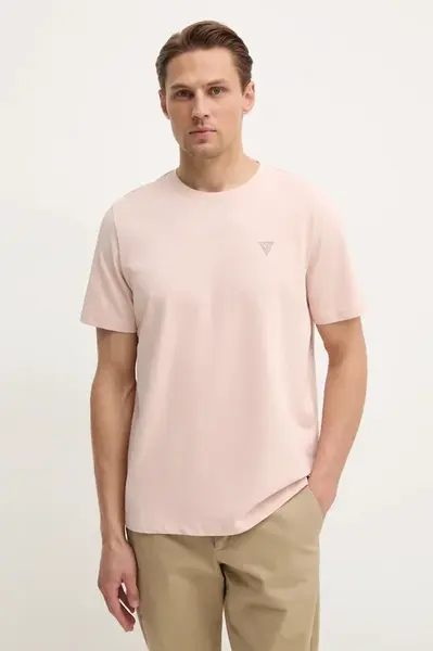 Bavlněné tričko Guess růžová barva, M4YI0A KCCM1