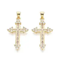 Religion Brass Micro Pave Clear Cubic Zirconia Pendants