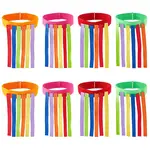 8Pcs 4 Colors Oxford Cloth Catching Tail Game Props with Hook Loop Belts
