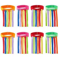 8Pcs 4 Colors Oxford Cloth Catching Tail Game Props with Hook Loop Belts