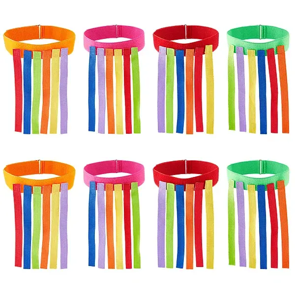 8Pcs 4 Colors Oxford Cloth Catching Tail Game Props with Hook Loop Belts