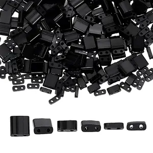 300Pcs 3 Styles 2-Hole Opaque Glass Seed Beads