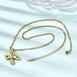 304 Stainless Steel Pave Clear Cubic Zirconia Religion Cross Pendant Necklaces for Women