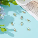 8Pcs Brass Micro Pave Cubic Zirconia Charms