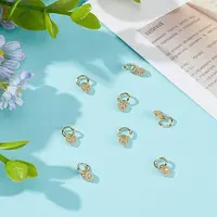 8Pcs Brass Micro Pave Cubic Zirconia Charms