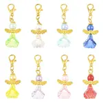 8Pcs Angel Acrylic & Glass Pearl Pendant Decorations