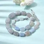 Dyed Natural Agate Cuboid Graduated Beaded Necklaces with Alloy Clasps