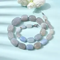 Dyed Natural Agate Cuboid Graduated Beaded Necklaces with Alloy Clasps