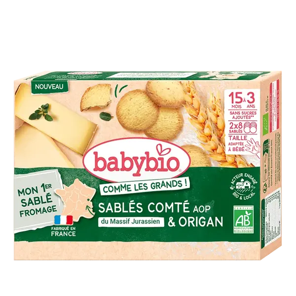 BABYBIO krehké sušienky so syrom Sablé Comté a oreganom