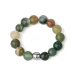 4MM Round Natural Indian Agate Beaded Stretch Rings