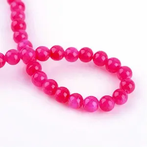 Natural Dyed Yellow Jade Gemstone Bead Strands