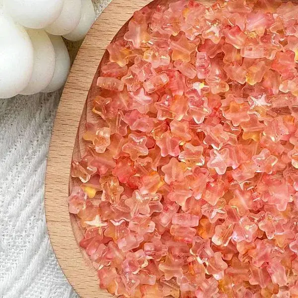 30Pcs Frosted Glass Beads