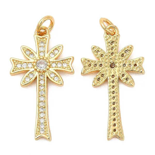 Brass Micro Pave Cubic Zirconia Pendants
