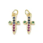 Brass Micro Pave Cubic Zirconia Pendants