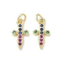 Brass Micro Pave Cubic Zirconia Pendants