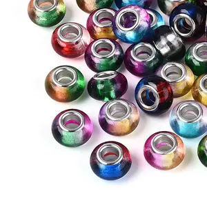 Two Tone Transparent Acrylic European Beads