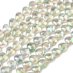 Electroplated Transparent Glass Beads Strand