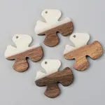 Opaque Resin & Walnut Wood Pendants