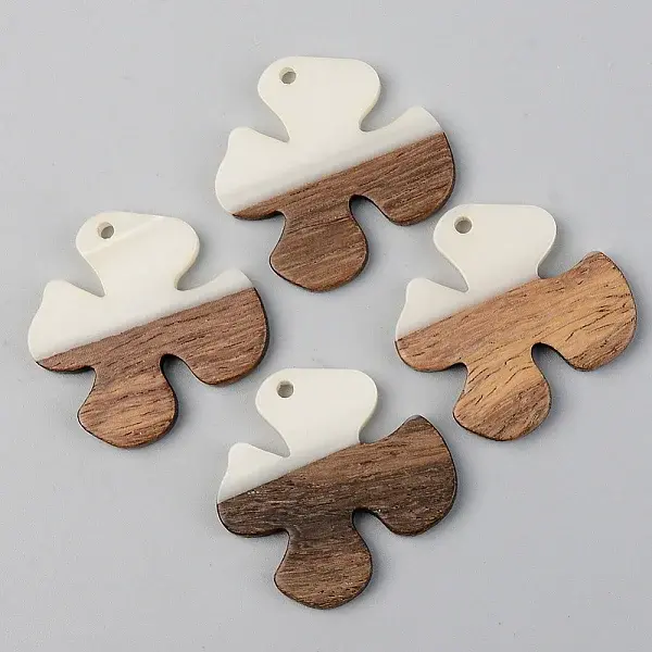 Opaque Resin & Walnut Wood Pendants