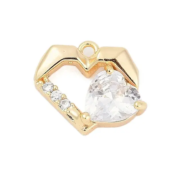 Brass Micro Pave Cubic Zirconia Charms