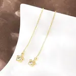 Brass Clear Cubic Zirconia Ear Thread