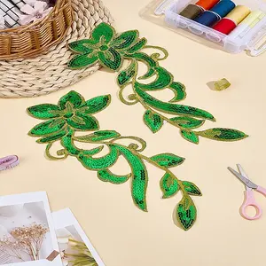 1Pair Embroidery Thread Flower Cloth Patches