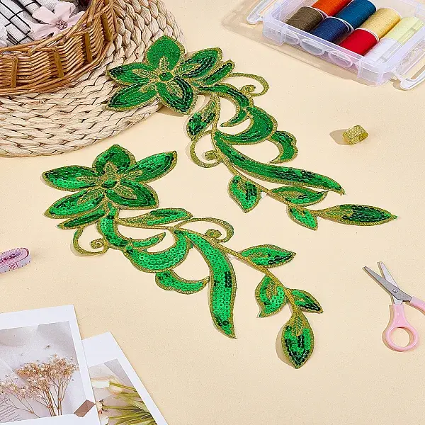 1Pair Embroidery Thread Flower Cloth Patches