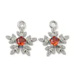 Flower Brass Micro Pave Cubic Zirconia Pendants