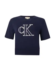 Calvin Klein Jeans Tričko  námornícka modrá / biela