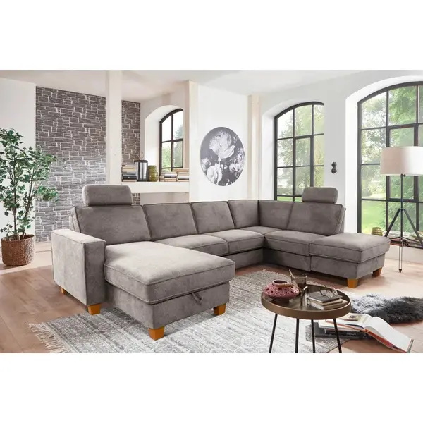 Sit & More SEDACÍ SOUPRAVA, textil, šedohnědá