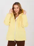 Žlutá prošívaná bunda s kapucí