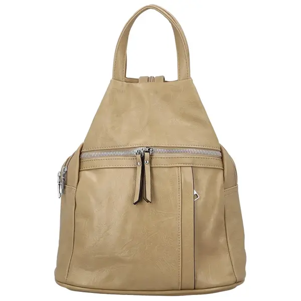 Stylový dámský koženkový batoh Narcisa, béžový