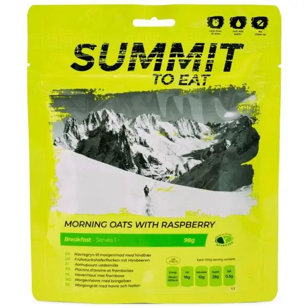 SUMMIT TO EAT OVESNÁ KAŠE S MALINAMI 98 G Dehydrovaná strava, dummy, velikost