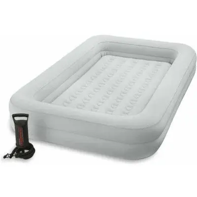 Postel nafukovací Kidz Travel s ruční pumpou - světle zelená s hvězdičkami