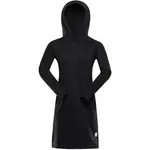 ALPINE PRO OLEBA Dámské mikinové šaty, černá, velikost
