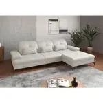 Sit & More ROHOVÁ SEDAČKA, textil, kůže, bílá