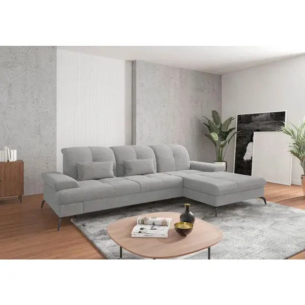 Sit & More ROHOVÁ SEDAČKA, textil, světle šedá