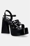 Sandály Koi Footwear Dynasty All Black Platform Strappy Heels