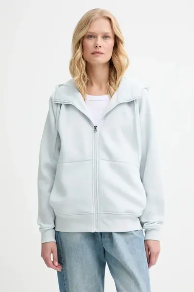 Mikina G-Star dámská, šedá barva, s kapucí, hladká, D22727-C235