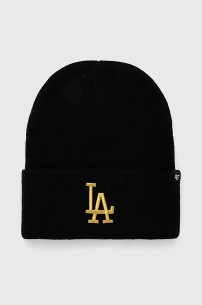 Čepice 47brand MLB Los Angeles Dodgers černá barva, z husté pleteniny