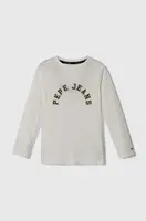 Dětské bavlněné tričko s dlouhým rukávem Pepe Jeans bílá barva, s potiskem
